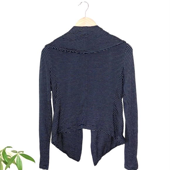 Lou & Grey navy striped Signaturesoft open jacket - Picture 2 of 3